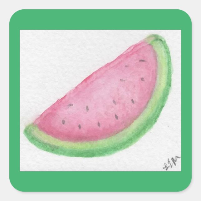 Watermelon slice square sticker (Front)