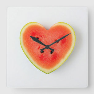 watermelon slice square wall clock
