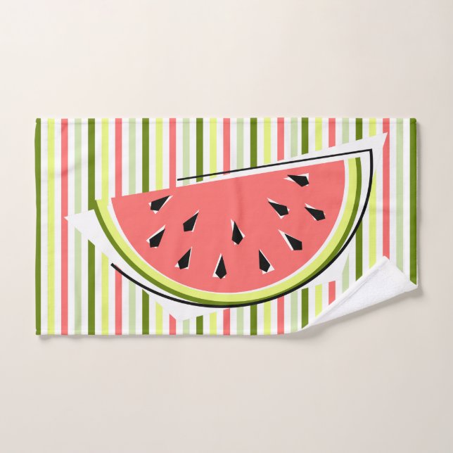Watermelon Slice Stripe Thin Hand Towel (Hand Towel)