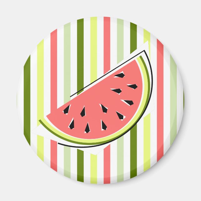 Watermelon Slice Stripe Thin Magnet (Front)