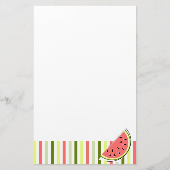 Watermelon Slice Stripe Thin stationery (Front)