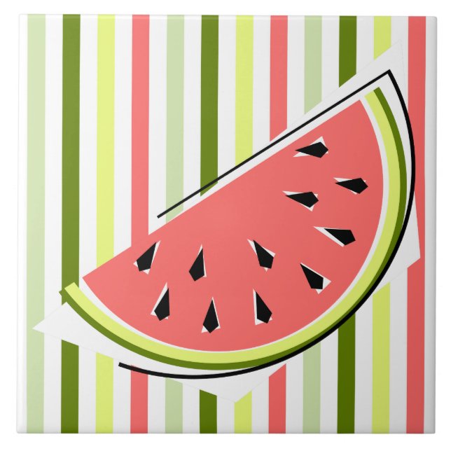 Watermelon Slice Stripe Thin Tile (Front)