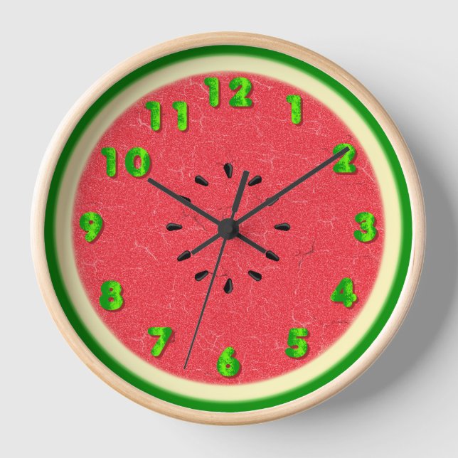 Watermelon Slice Summer Fruit Clock (Front)