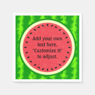 Watermelon Slice Summer Fruit Personalized Napkin