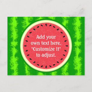 Watermelon Slice Summer Fruit Personalized Postcard