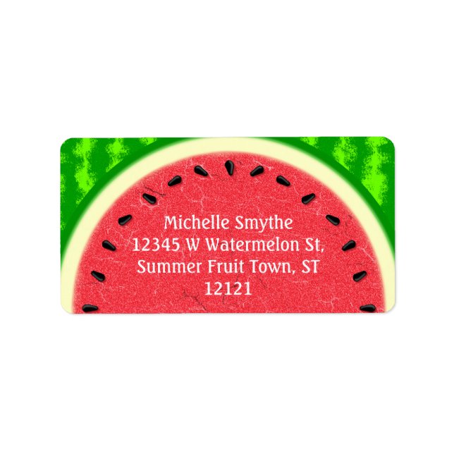 Watermelon Slice Summer Fruit with Rind Address Label (Front)