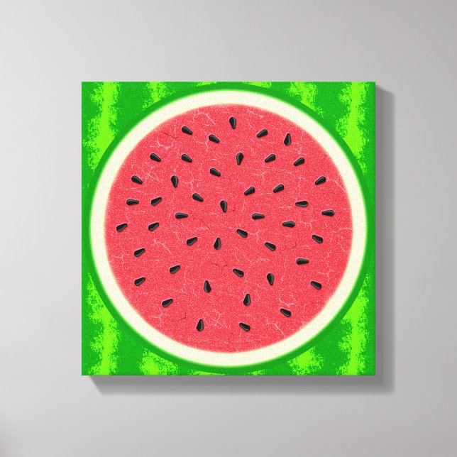 Watermelon Slice Summer Fruit with Rind Canvas Print (Front)