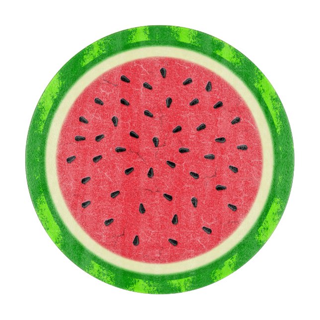 Watermelon Slice Summer Fruit with Rind Cutting Board (Front)