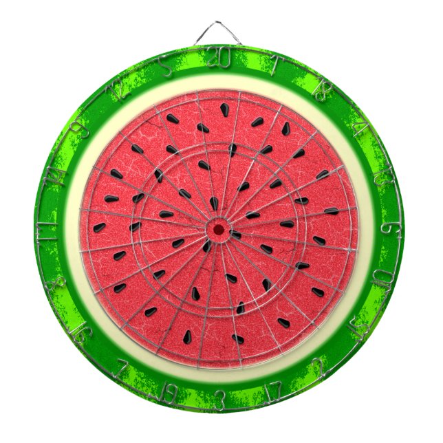 Watermelon Slice Summer Fruit with Rind Dartboard (Front)