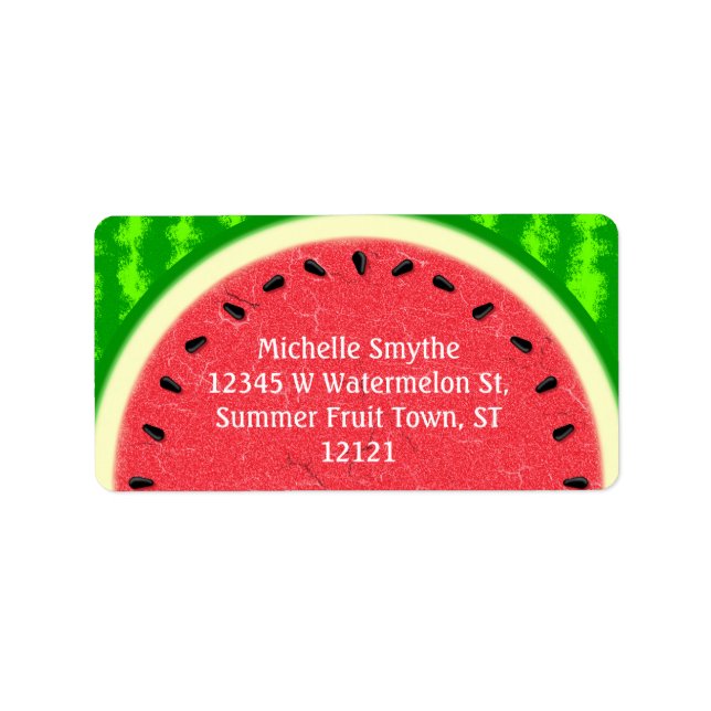Watermelon Slice Summer Fruit with Rind Label (Front)
