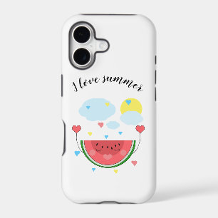 Watermelon slice, text, "I love summer"