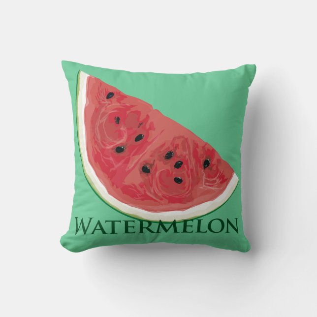 Watermelon Slice Throw Pillow (Front)