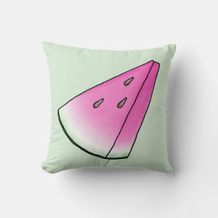 Watermelon slice throw pillow