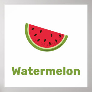 Watermelon slice with words poster