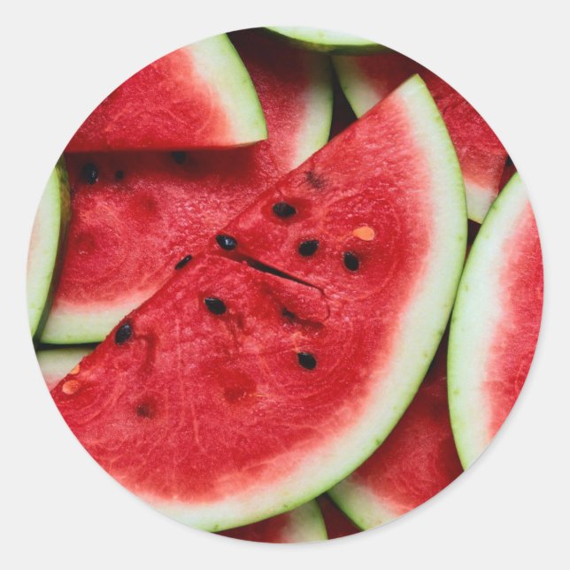Watermelon Slices Classic Round Sticker (Front)