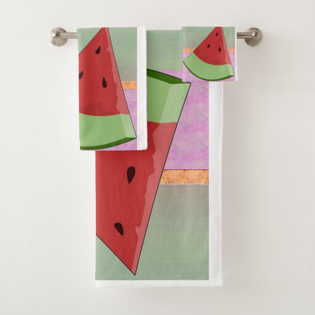 Watermelon Slices Decorative Bathroom Towel Set (Insitu)