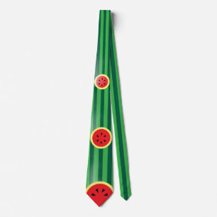 Watermelon Slices Fruit Stripy Novelty Cravate