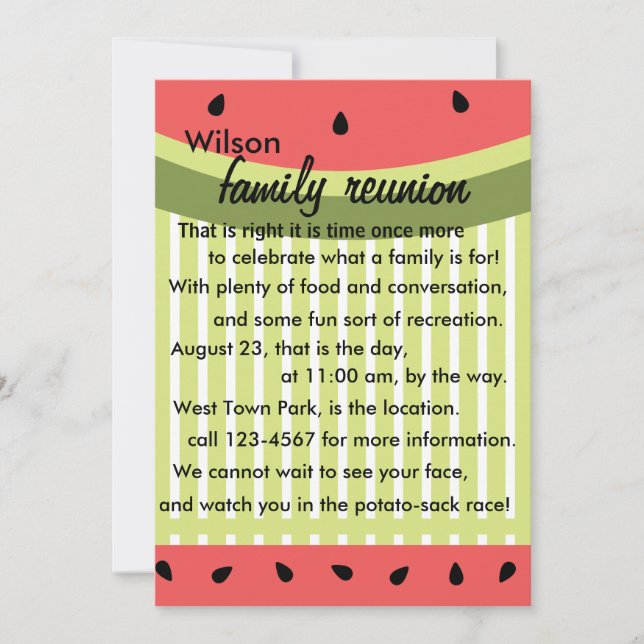 Watermelon Slices Invitation (Front)