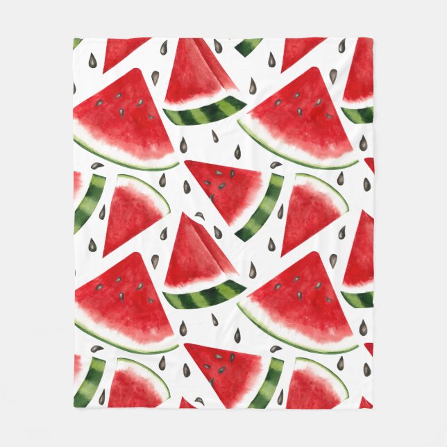 Watermelon Slices Minimalist Design Fleece Blanket (Front)