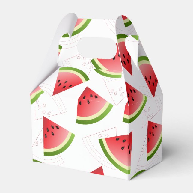 Watermelon Slices Minimalist Pattern Favor Box (Front Side)