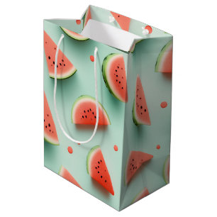 Watermelon Slices on Green Medium Gift Bag