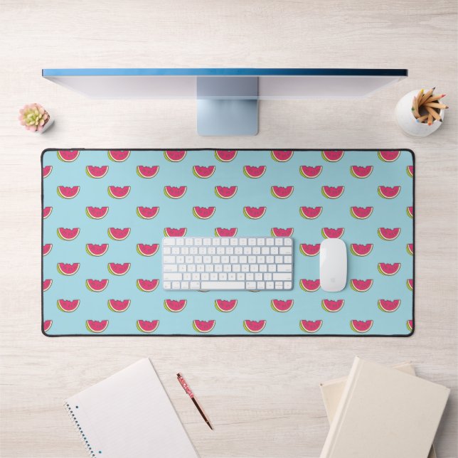 Watermelon Slices on Teal Pattern Desk Mat (Office 1)