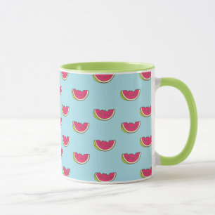 Watermelon Slices on Teal Pattern Mug