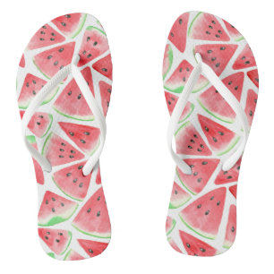 Watermelon slices pattern flip flops