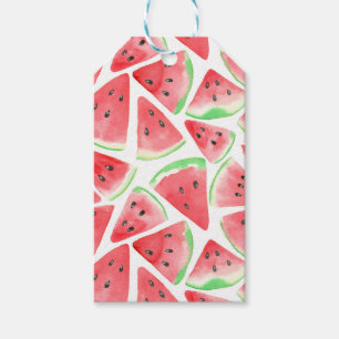 Watermelon slices pattern gift tags