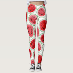 Watermelon slices pattern leggings