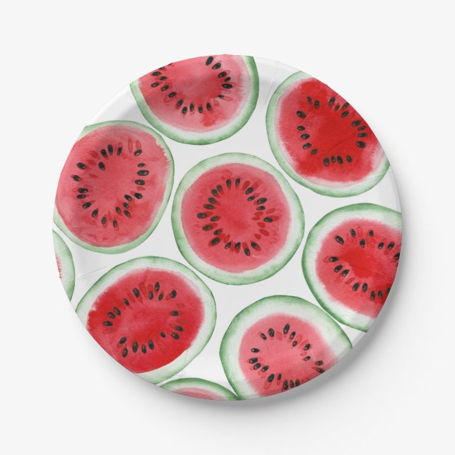 Watermelon slices pattern paper plate (Front)