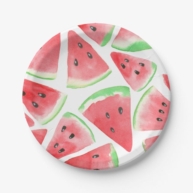 Watermelon slices pattern paper plate (Front)