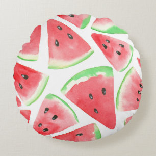Watermelon slices pattern round pillow