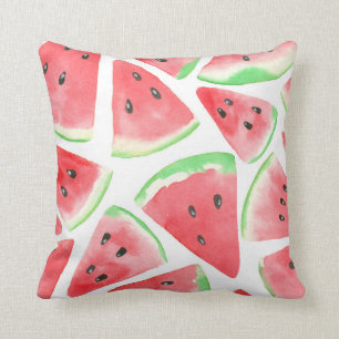 Watermelon slices pattern throw pillow