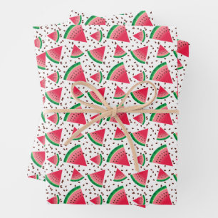 Watermelon Slices Seeds Cool Fruit Pattern  Wrapping Paper Sheet