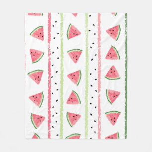 Watermelon Slices: Watercolor Striped Seamless Fleece Blanket