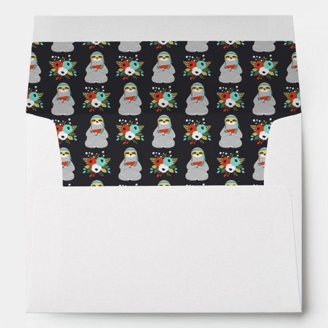 Watermelon Sloth Pattern Envelope (Back (Bottom))