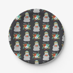 Watermelon Sloth Pattern Paper Plate