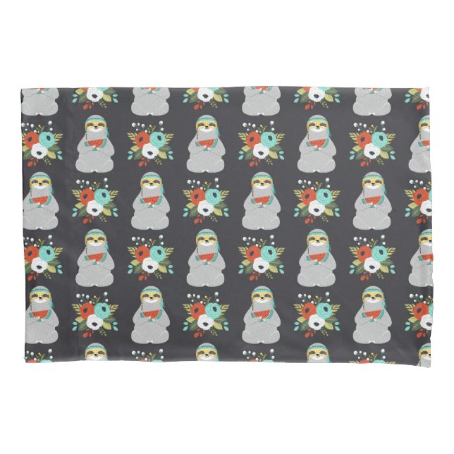 Watermelon Sloth Pattern Pillowcase (Front-Left)