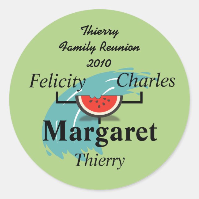 Watermelon Splash Family Tree Sticker (Front)