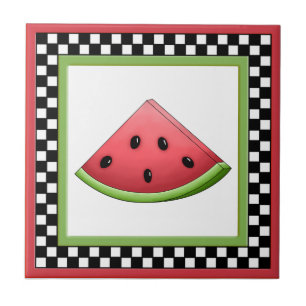 Watermelon Square Chequerboard Tiles & Trivets