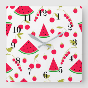 Watermelon Square Wall Clock