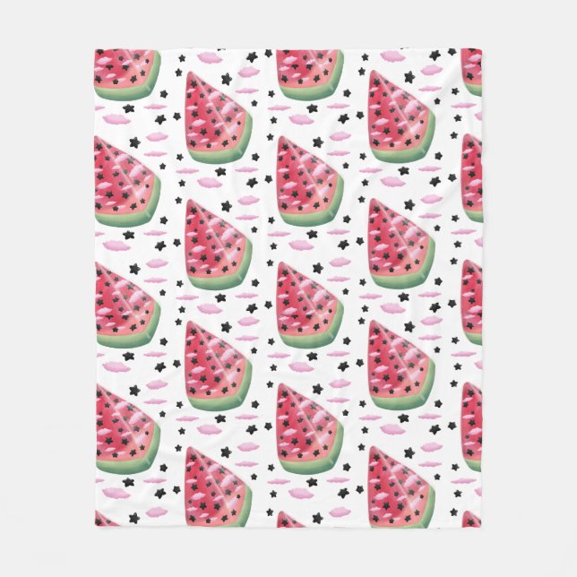 Watermelon star  fleece blanket (Front)