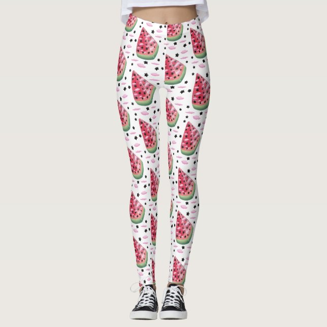 Watermelon star  leggings (Front)