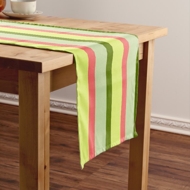 Watermelon Stripe Classic horizontal table runner (In Situ)
