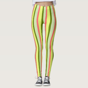 Watermelon Stripe Classic leggings vertical