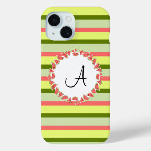 Watermelon Stripe Classic 'Monogram' iPhone case