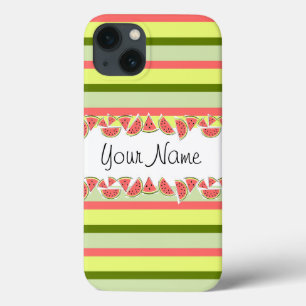 Watermelon Stripe Classic Name iPad Mini case