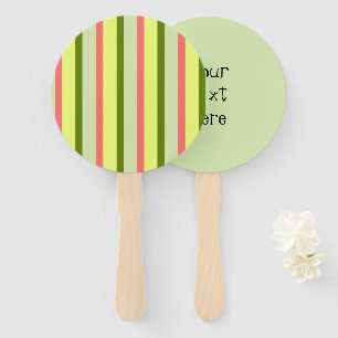 Watermelon Stripe Classic Text Hand Fan