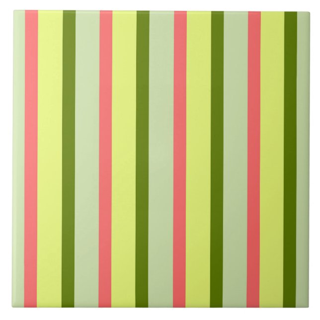 Watermelon Stripe Classic Tile (Front)